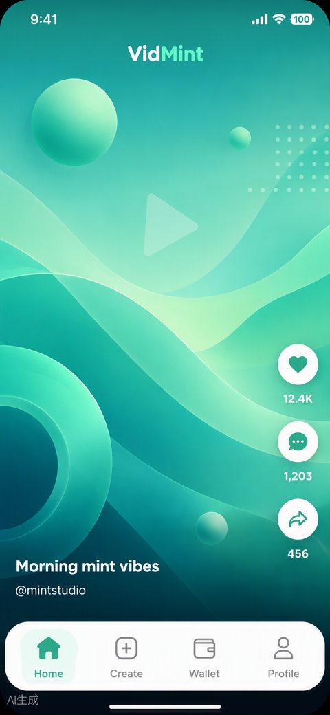 VidMint short video feed on iPhone – mint-fresh vertical video discovery